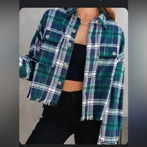 Vici frayed button down flannel